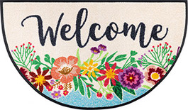 Gulvmåtte Round Welcome Blooming 50x85cm