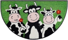 Dørmåtte Round Cow Trio 50x85cm