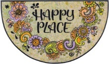 Dørmåtte Round Happy Place 50x85cm