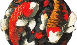 Dørmåtte Koi Couple 90x90cm